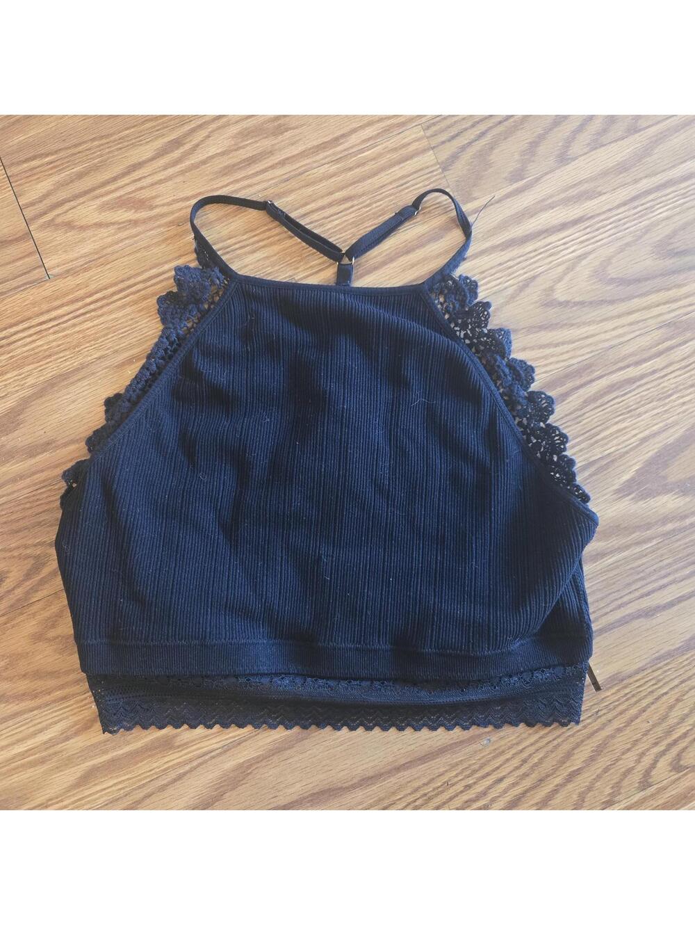 Black Festival Crop Top Size Small